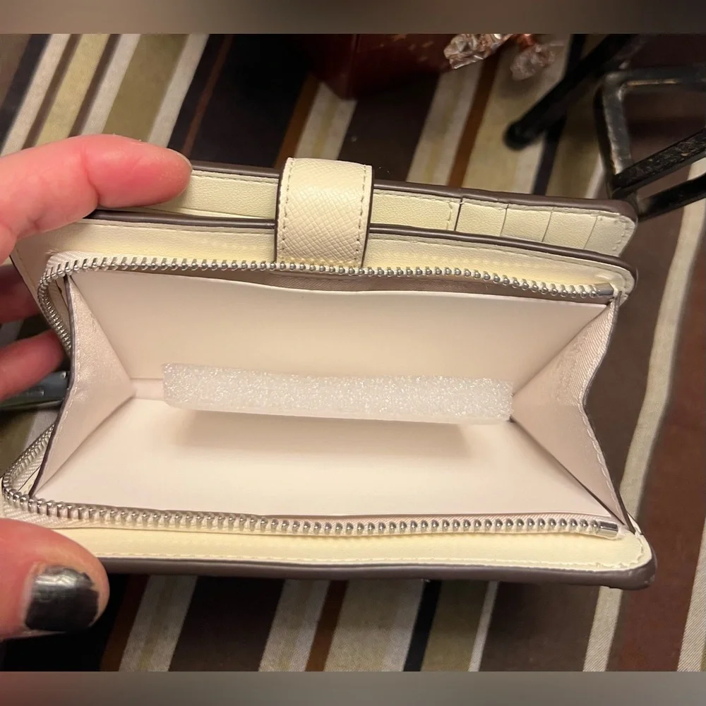 Kate Spade Meringue Madison Wallet with Silver Rhinestone Accents